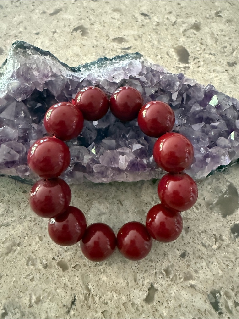 Crimson bracelet stretchy